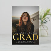 卒業表スタイリッシュ示カーモダンド 箔招待状 (立ち正面)