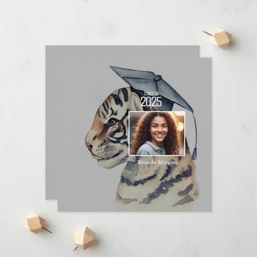 卒業表ユニーク示カード 案内状 (正面/裏面インサイチュ)