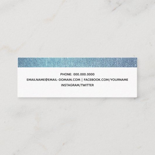 卒業表名カード青い箔挿入カード コーリングカード (裏面)