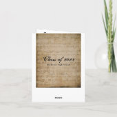 卒業表音楽 – お礼のノートカード サンキューカード (裏面)