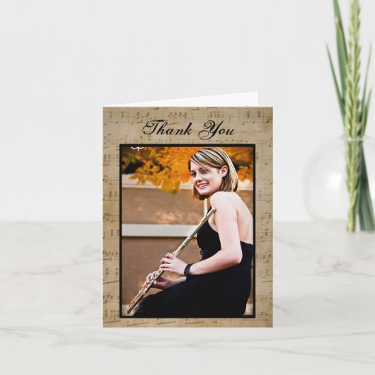 卒業表音楽 – お礼のノートカード サンキューカード (正面)