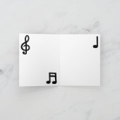 卒業表音楽 – お礼のノートカード サンキューカード (内部)