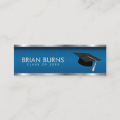 卒業表 – 青い挿入カード スキニー名刺 (正面)