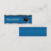 卒業表 – 青い挿入カード スキニー名刺 (正面/裏面)