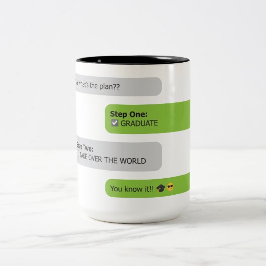 卒業計画チャットTシャツ ツートーンマグカップ (中央)