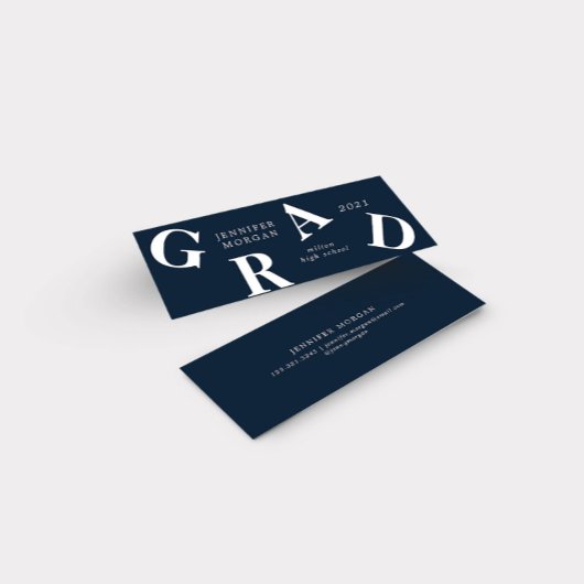 卒業記はっきりした書学校の色の名刺 スキニー名刺