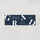 卒業記はっきりした書学校の色の名刺 スキニー名刺 (正面)