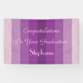 卒業記パーソナライズされた号紫のストライプ 横断幕 (横)