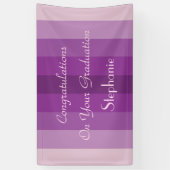 卒業記パーソナライズされた号紫のストライプ 横断幕 (縦)