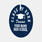 卒業記念のオーダーメイド写真飾り メタルオーナメント (正面左)