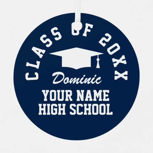 卒業記念のオーダーメイド写真飾り メタルオーナメント (正面)