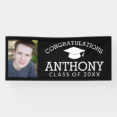 卒業記念のキャップと写真 横断幕 (横)