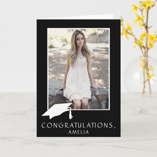 卒業記念の上限写真 カード (黄色い花)