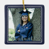 卒業記念カラー（変更できる背景色） セラミックオーナメント (正面)