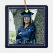 卒業記念カラー（変更できる背景色） セラミックオーナメント (正面)