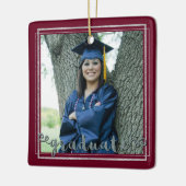 卒業記念カラー（変更できる背景色） セラミックオーナメント (左)