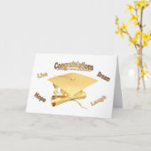 卒業記念カード金ゴールドキャップ卒業証書 カード (黄色い花)