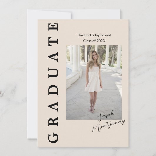 卒業記念カード5枚写真 招待状 (正面)