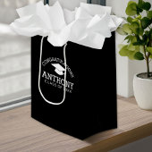 卒業記念キャップブラックおめでとう スモールペーパーバッグ