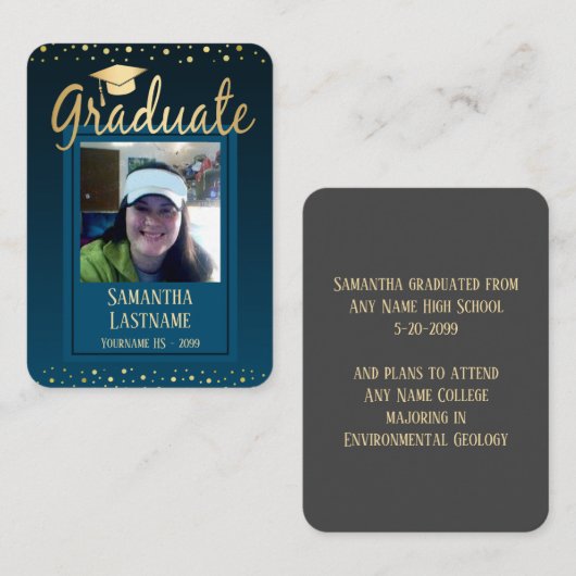 卒業記念ゲストカードワンフォト 名刺 (正面/裏面)