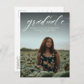 卒業記念シンプルの招待状 インビテーションポストカード (正面/裏面)