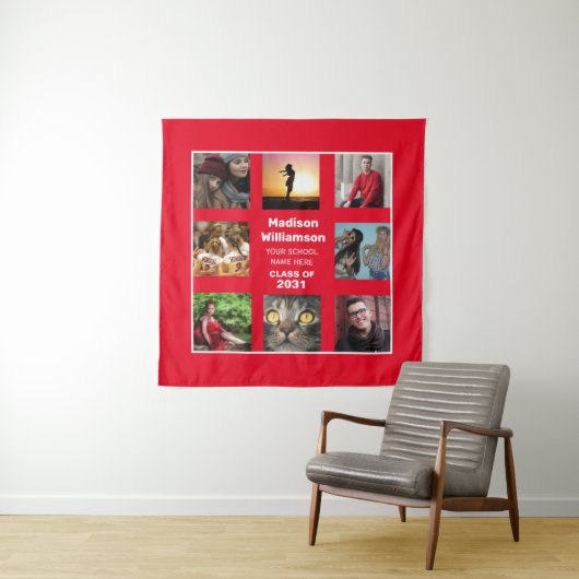 卒業記念タペストリー8枚写真コラージュ 卒業年度クラス タペストリー (インサイチュ(横))