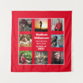 卒業記念タペストリー 8枚の写真コラージュ 卒業年度クラス タペストリー (正面(横))