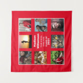 卒業記念タペストリー 8枚の写真コラージュ 卒業年度クラス タペストリー (正面)