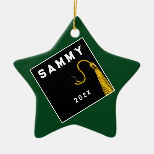 卒業記念パーソナライズされた品 セラミックオーナメント (正面)