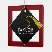卒業記念パーソナライズされた品 セラミックオーナメント (左)