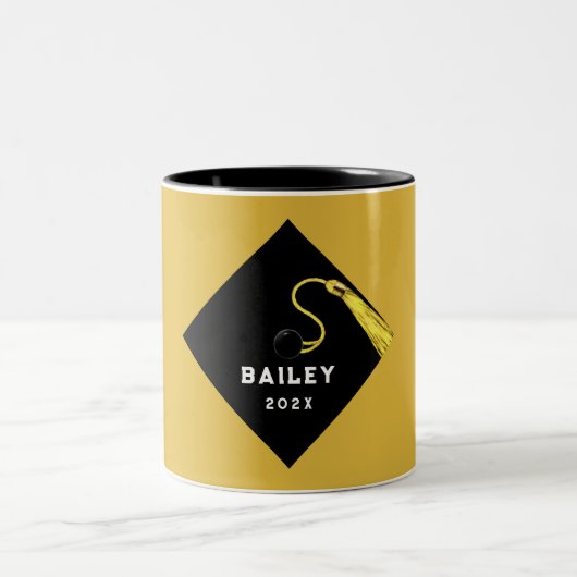 卒業記念パーソナライズされた品 ツートーンマグカップ (中央)