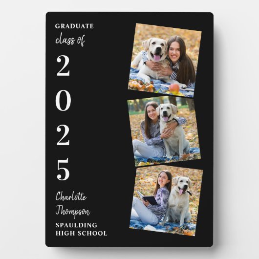 卒業記念パーソナライズされた撮りコラージュ フォトプラーク (正面)