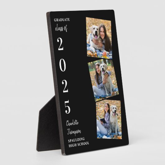 卒業記念パーソナライズされた撮りコラージュ フォトプラーク (側面)