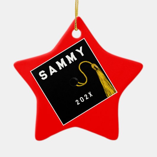 卒業記念パーソナライズされた用セラミックオルナ セラミックオーナメント (正面)
