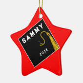 卒業記念パーソナライズされた用セラミックオルナ セラミックオーナメント (左)