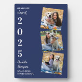 卒業記念パーソナライズされた酒ネイビーブルー3写真 フォトプラーク (正面)