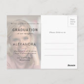 卒業記念ピンクラモダンード写真 ポストカード (裏面)