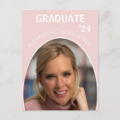 卒業記念ピンクラモダンード写真 ポストカード (正面)