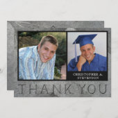 卒業記念フォーマル石の写真ありがとう サンキューカード (正面/裏面)