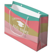 卒業記念モダン金 ラージペーパーバッグ (正面アングル)