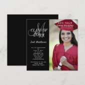 卒業記念モノグラム写真 招待状 (正面/裏面)