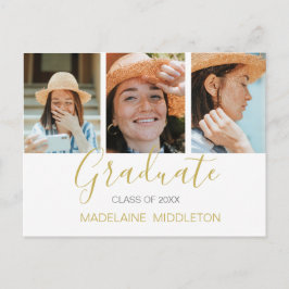 卒業記念会写真モダン招待状 インビテーションポストカード