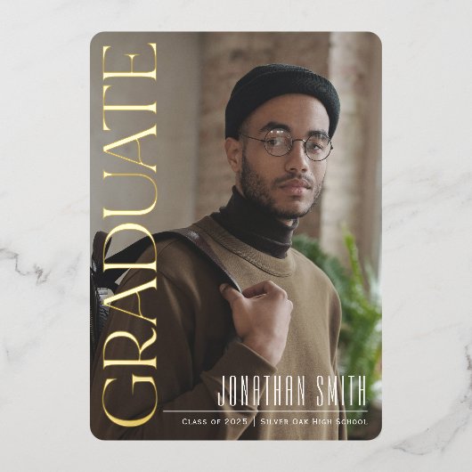 卒業記念写真の卒業発表 箔シーズンカード (正面)