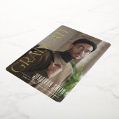 卒業記念写真の卒業発表 箔シーズンカード (回転した状態)