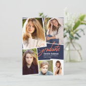 卒業記念写真コラージュ モダンスクリプト 案内状 (スタンド正面)