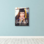 卒業記念写真タイポグラフィV2 キャンバスプリント (インサイチュ (ウッドフロア))