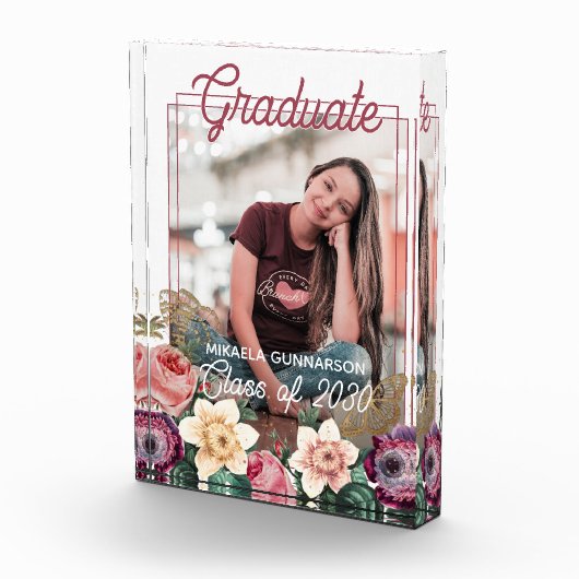 卒業記念写真パーソナライズされた卒業生 フォトブロック (右)