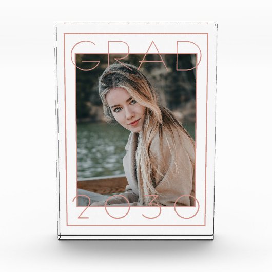 卒業記念写真パーソナライズされた卒業生 フォトブロック (正面)