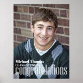 卒業記念写真ミニマルモダンリスト ポスター (正面)