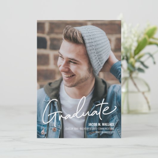 卒業記念写真男性卒業者 案内状 (スタンド正面)